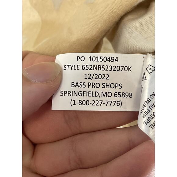 Natural Reflections Shirt Womens Medium Beige Tan Camo Crewneck Bass Pro Shops - Picture 8 of 9